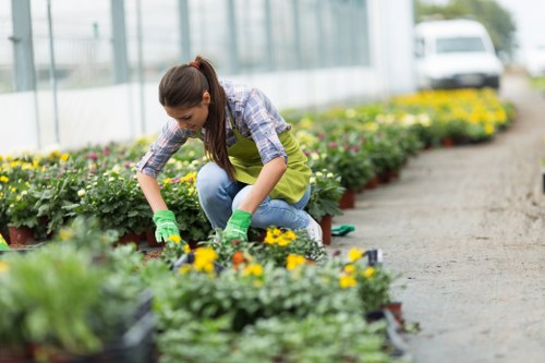 Gardener reviewing a customer complaint during outdoor work