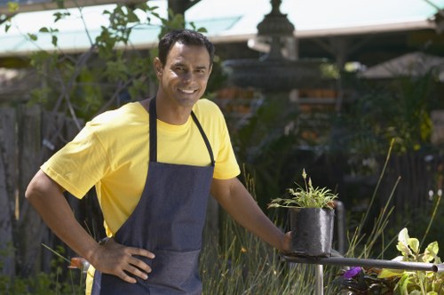 Professional gardeners in Wanstead following a health and safety policy