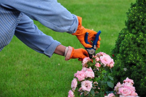Wanstead gardening team checking tools and site hazards before work begins